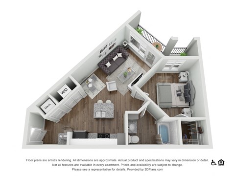 1 bed 1 bath A at Echo Park at Perry Crossing Apartments, Indiana